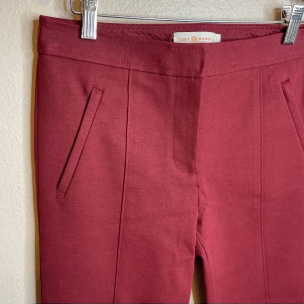 Tory Burch Vanner Ponte Seamed Pants Red - Picture 3 of 4